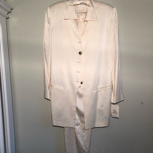 Winter White Silk Suit